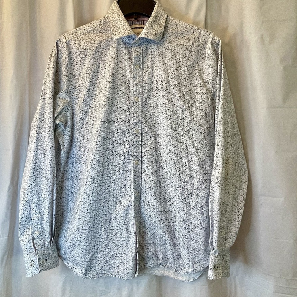 Con.Struct Men's Sz L Slim Fit Tailored Stretch Ditsy Floral Performance Luxury